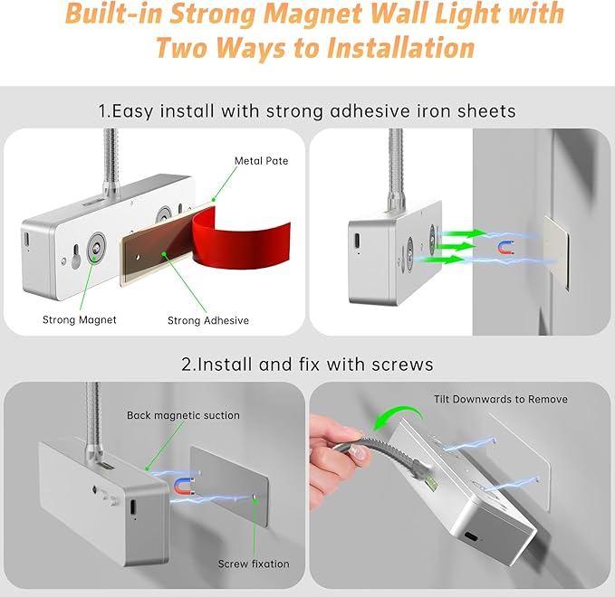 Lightbiz Picture Light 2 Pcs, 15.35inch 5400mAh Rechargeable Picture Lights for Wall Battery Operated Wall Lights with Remote, 3 Colors Paintings Light Dimmable Art Light for Artwork, Gallery (Silver)