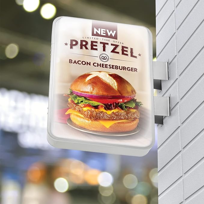 LED Light Box Business Sign Outdoor Double-Sided LED Open Sign 23.6" x 15.7" Wall Mounted Waterproof Advertising Lightbox Backlit Business Logo Signs Illuminated Billboard for Cafe Bar