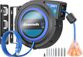 DEWENWILS 45FT Retractable Extension Cord Reel with Twist-lock Stopper, 12/3C/15A SJTOW Power Cord Reel, Lightweight and Portable, for Home Maintenance, Garages, Workshops, ETL Listed, Blue