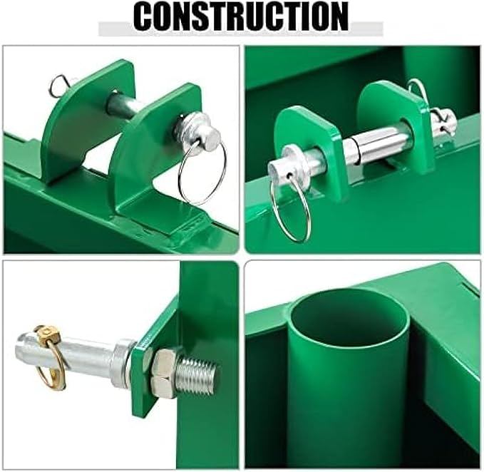 3 Point Hitch Ballast Box, 800 Lbs Tractor Ballast Box with 2'' Quick Hitch Receiver for 3 Point Category 1 Tractors, Loaders and Skid Steers,Green
