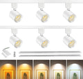 6-Light LED Track Lighting Kit with 6.6FT H Type Track Lighting Rail, Dimmable Track Lights Modern Kitchen Track Lighting Fixtures Ceiling Spot Light 2700K-5000K, CRI90+, 36° Beam 10W 800lm, White