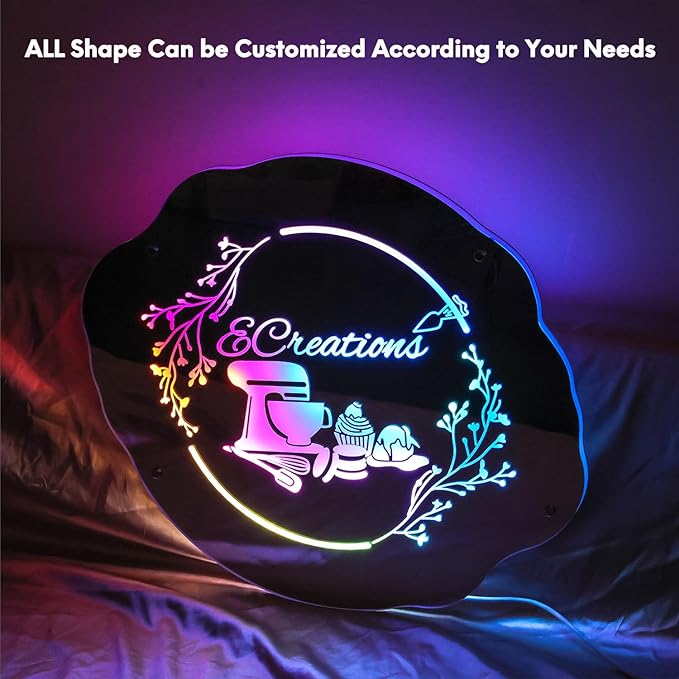 Smart-Personalized Name Mirror Led Light-Music Sync for Bedroom, Custom Light Up Name Neon Sign for Wall Decor, Customized Led Lighting Mirror Sign with Name for Boy Girl Kid Adult Business Gift