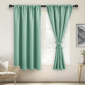 JIUZHEN Blackout Curtains for Bedroom– Thermal Insulated,Noise Reducing Room Darkening Privacy Drapes for Living Room, Set of 2 Panels with Tiebacks, 52 x 63 inch Long, Sage Green