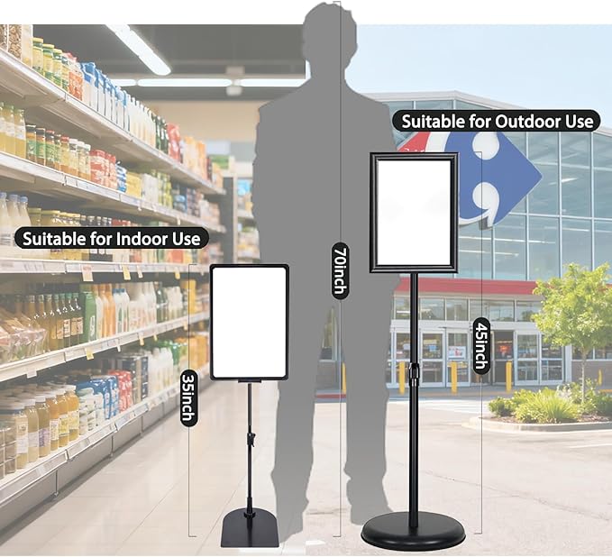 Retail Sign Holder for Display Indoor, Portable Signage Stand Double Sided Sale sign for Business Store Retail Market Vendor Advertising Trade Show Display (8.5x11, 6Pack)