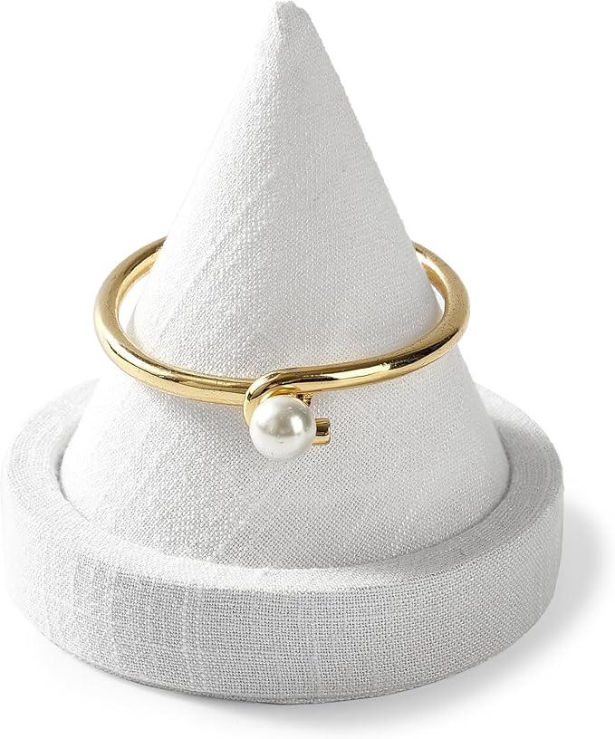 Oirlv Linen Single Bracelet Display Stand Professional Jewelry Stand for Bangle Bracelet Watch (Creamy-white,Linen)