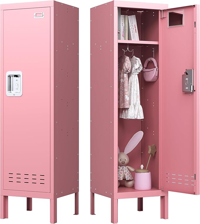 Metal Kids Locker,Metal Cabinet Storage Lockers,Lockable for Employees with Door,54" Height Steel Locker,Lockable Steel Locker for Children's Room, Playroom, School,Gym