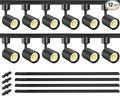 VANoopee 12-Light LED Track Lighting Kit with 13FT H Type Track Lighting Rail, Dimmable LED Track Light Heads Modern Kitchen Track Lighting Fixtures Ceiling Spot Light 3000K 24° CRI90+ 10W 800lm Black