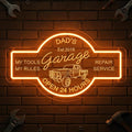 Personalized Garage Neon Sign, Custom 3D Engraved Name Garage LED Sign with Remote Control, Customized Mechanic Garage Sign for Autoshop, Workshop, Man Cave, Gift for Dad Men