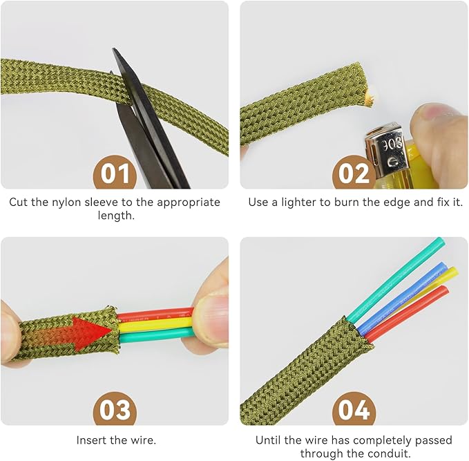 Polyamide Cable Sleeve, 10ft Flexible Expandable Braided Sleeving, Cable Management Sleeve for TV Computer Office Home Entertainment (Green, 1")