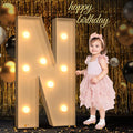 Marquee Letters 3 Feet Tall, 3FT Large Light up Letters N, Big Sign N with Warm White Light for Birthday Wedding Proposal Engagement Graduation Party Backdrop Decorations