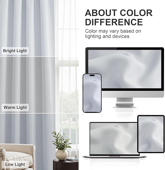 PONY DANCE Blackout Curtains for Bedroom 90 inches Long 2 Panels Set, Thermal Insulated Rod Pocket Black Out Window Drapes, Noise Reducing Window Treatment for Living Room(W52 x L90 inch, White)