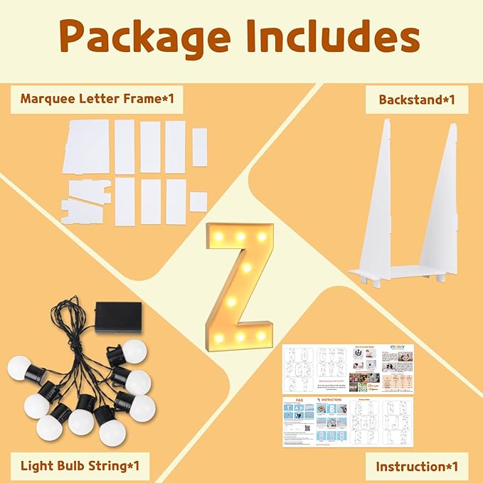 imprsv Marquee Light Up Letter Z, 3FT Mosaic Letters for Birthday, Baby Shower, Wedding Engagement Parties