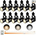 12PCS Dimmable LED Track Lighting Heads with Dedicated Dimmer and Replaceable GU10 Bulbs, Black 3CCT Ceiling Spotlight Fixtures for Accent Lighting for Home, Store, Moblie Cart Black