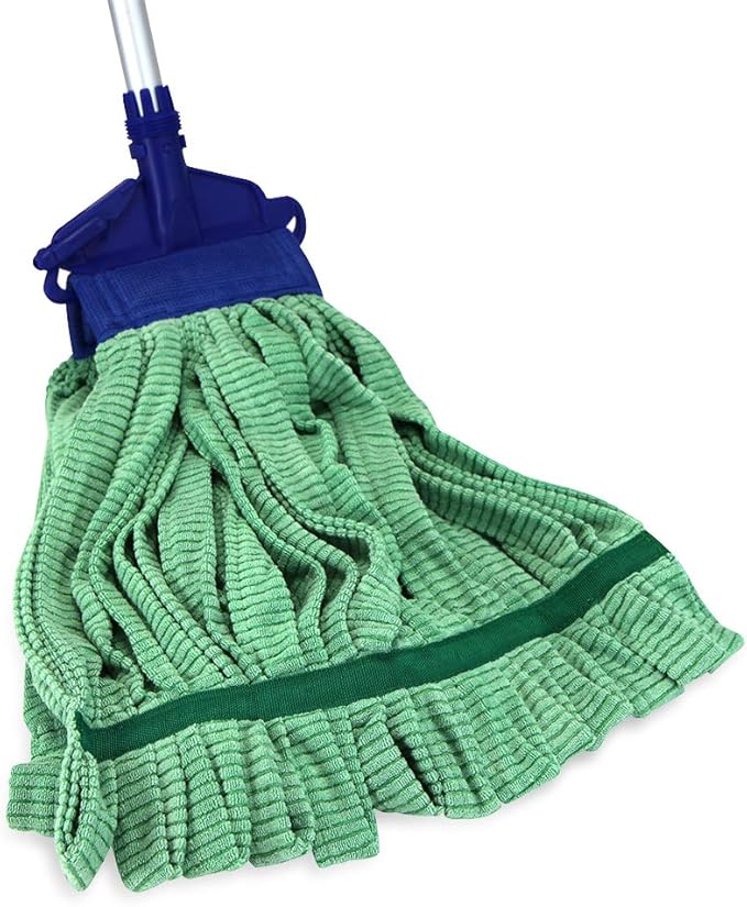 Arkwright Microfiber Tube Mop Head Replacement - (Bulk Case of 12) Heavy Duty, Lint Free, Super Absorbent & Bleach-Safe, Janitorial Essential for Commercial & Industrial Floor Cleaning, 14 oz, Green
