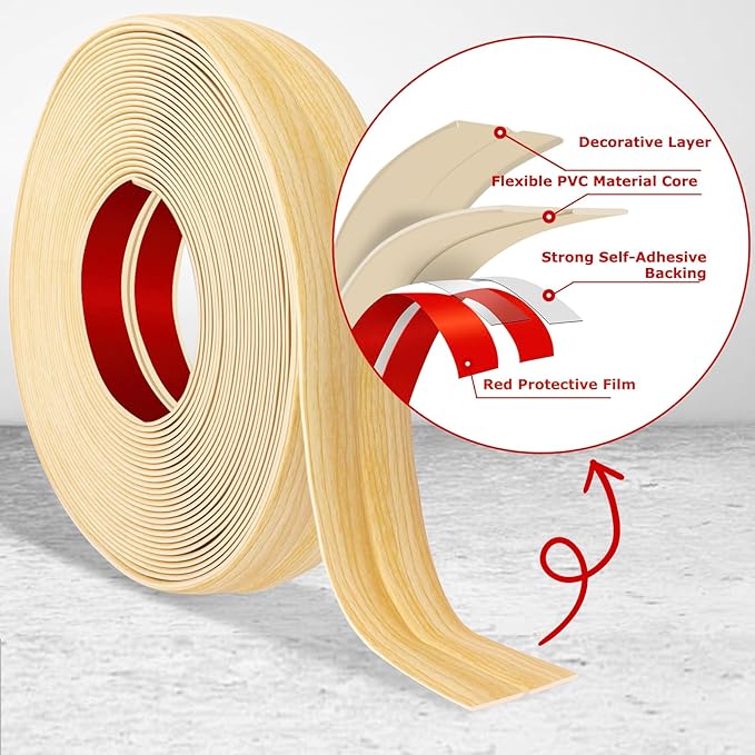 Flexible Wall Corner Protector Moulding Trim Peel and Stick Wall Corner Guards Edge Protector Self Adhesive Molding Trim Strip for Edge Ceiling (Original Wood Grain, 0.8 in x 10 Ft)
