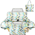 Shopping Cart Cover for Baby 2-in-1 High Chair Cover with Safety Harness Multifunctional Geometry Pattern Cart Covers for Babies Soft Padded Grocery Cart Cover for Baby Boy Girl