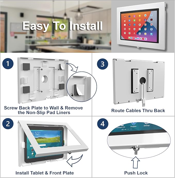 TABcare Locking Security Metal Case for Apple iPad Air 1/2 9.7" for Kiosk, POS, Store, Show Display (Black, iPad Air 1/2 9.7)