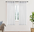 XTMYI White Sheer Curtains 68 Inches Long for Bedroom Living Room Dining Room,Linen Cotton Privacy Curtains for Kitchen Bathroom,40x68 Inch Length 2 Panels Set