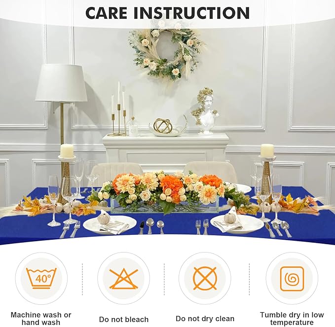 SEPARO Spandex Table Cover 2 Pack 6Ft Royal Blue Fitted Tablecloths,Washable Wrinkle Resistant Stretch Table Cloth Rectangle for Party Hosting Supplies,Wedding Decorations,Vendor Display,Banquet