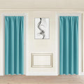 JIUZHEN 80 Inch Length Door Curtains for Doorway Privacy Insulated Blackout Curtains with Tiebacks Rod Pocket Room Divider Curtain Cover for Bedroom Closet Door, Set of 2, 42 x 80 Inch, Turquoise