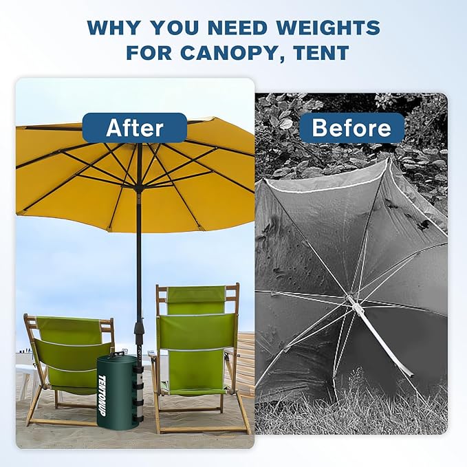 Canopy Water Weight Bags, 220 LBS Heavy Duty Canopy Weights Set of 4, Tent & Gazebo Leg Weights for Pop Up Canopy, Carport, Outdoor Event, Green