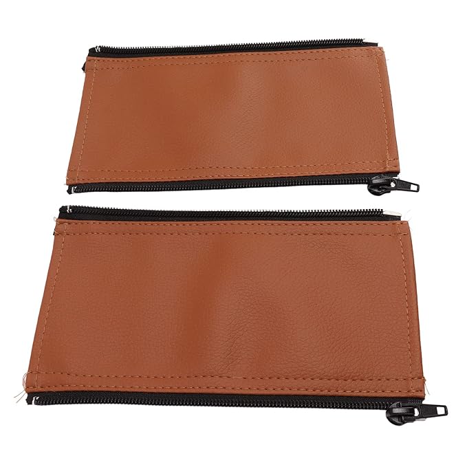 Garosa Stroller Handle Cover Universal Handle Sleeve Cover Removable Zipper PU Leather Handlebar Sleeve Cleanable Cart Replacement Grip Bar(Brown)
