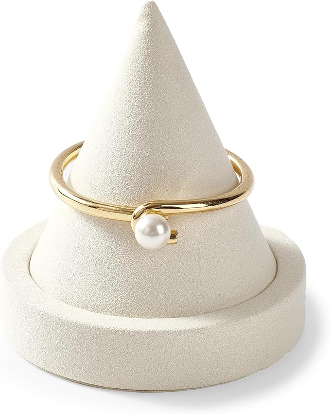 Oirlv Microfiber Single Bracelet Display Stand Professional Jewelry Stand for Bangle Bracelet Watch (Creamy-white,Microfiber)