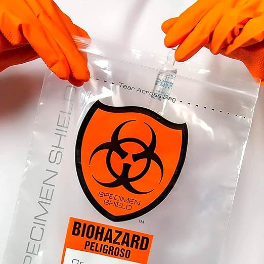 APQ Biohazard Specimen Bags - 8 x 10 Inch Clear Zipper - Pack of 2000, 3MIL Polyethylene Transport Bag