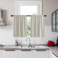 KGORGE Room Darkening Curtains 36 inch for Bedroom,Privacy Solid Thermal Insulation Noise Reducing Small Window Curtains for Bathroom Basement Office, W34 x L36 inches, Nature, 2 Panels