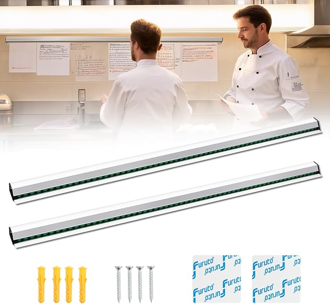 CjgyzTicket Holder for Restaurant, 36/48/60 inches, Restaurant Order Holder，Durable and Easy to use, Suitable for Commercial Kitchens, cafes, Fast-Food(36 Inch, 2 Pcs) (36 Inch)
