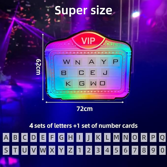 LED Handheld Bottle Service Display Sign,LED Letter Bottle Presenter,Bottle Service Lights Sign with 4 Set Letters & 1 Set Number,Nightclub LED Bottle Presenter for Home Decor, Birthday Parties,(VIP)
