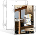 Acrylic Sign Holder 8.5 x 11, 2 Packs Flyer Holder for Business, Clear Sign Holder with Suction Cups for Menu, Notice, Frames Glass Door Window Display Stand for Store, Restaurant, Office
