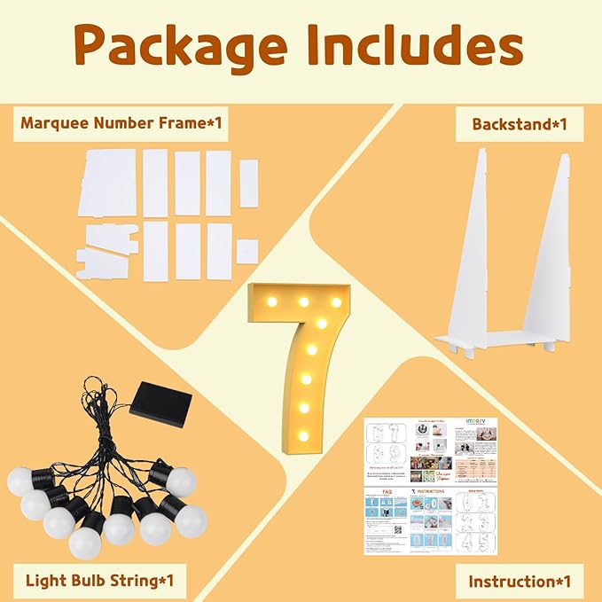 Imprsv 3FT Light Up Numbers Letters, Marquee for 70th Birthday Decorations, Anniversary Party Decor, Mosaic for Balloons, Pre-Cut Foam Board Kit