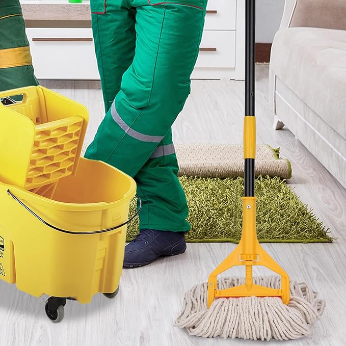 Commercial Heavy Duty Mop Heads Replacement for Rubbermaid: 6 Packs Industrial Wet Mop Head for Floor Cleaning - Cotton Looped-Open String Commercial Products Wet Refills