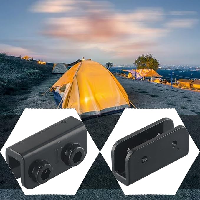 1Pc/4Pcs 2-Way Pop-up Gazebo Replacement Connector Spare Parts Rectangular Bracket Set, Canopy Truss Connector Replacement Parts Replacement Parts Black(4-Pcs)