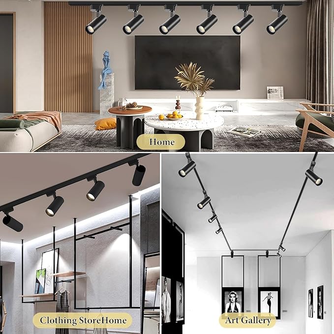 BravsekH Type LED Track Lighting Heads Kit, 24 Heads 6000K Cool White with 26.22FT Track Rail, 20W 2700lm High Brightness, Angle Adjustable Track Light
