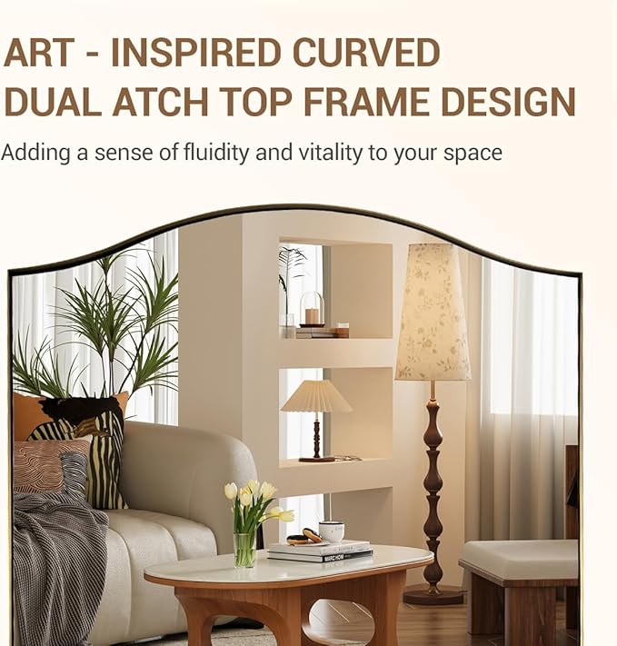 ANDY STAR Gold Bathroom Mirror, 22"x30" Scalloped Wall Mirror in Stainless Steel Metal Frame, Unique Vanity Mirror with Modern Curved Edge Design, Ideal for Bathroom, Bedroom, Entryway