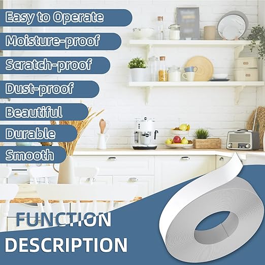 Melamine Edge Banding, 3 inch x 10ft roll of Veneer White Edge Banding Pre-glued, Real Wood Tape Banding for Cabinet Repair Furniture Restoration