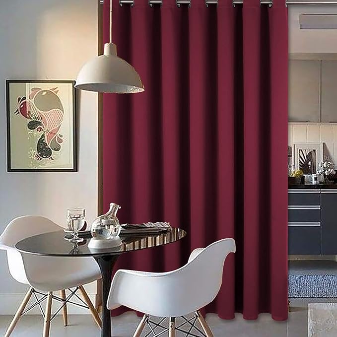 BGment Christmas Red Sliding Door Curtain 108 Inch Long - Wide Room Darkening Room Divider Curtain for Bedroom Privacy Themral Insulated Grommet Room Separator Curtain, 1 Panel, 100 X 108