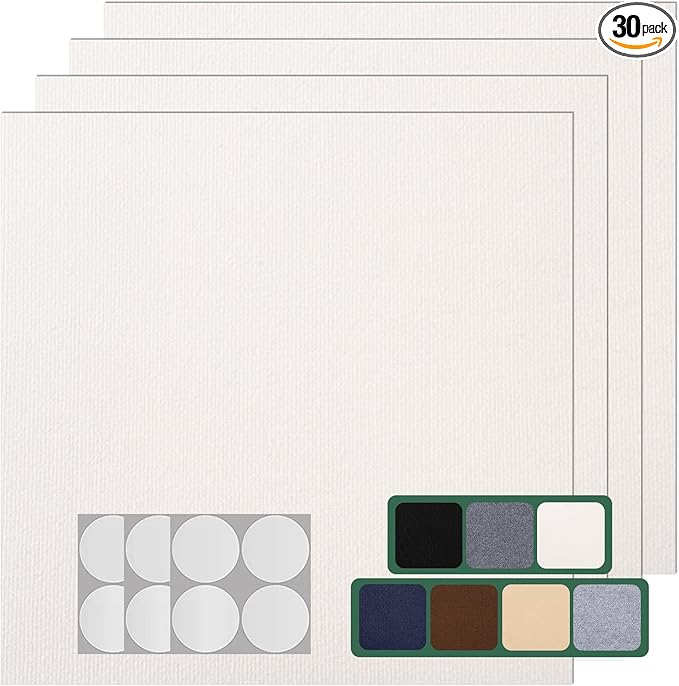 Carpet Tile 30 Pack 12” X 12” Self Adhesive Carpet Floor Tiles Anti-Slip Squares Peel and Stick Floor Tile DIY Installation for Bedroom (Beige-White)