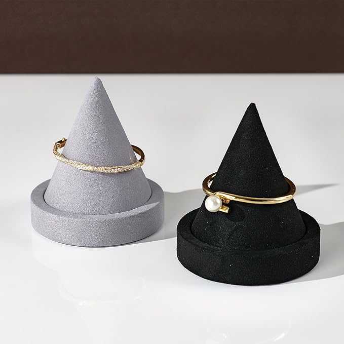 Oirlv Microfiber Single Bracelet Display Stand Professional Jewelry Stand for Bangle Bracelet Watch (Light Grey,Microfiber)