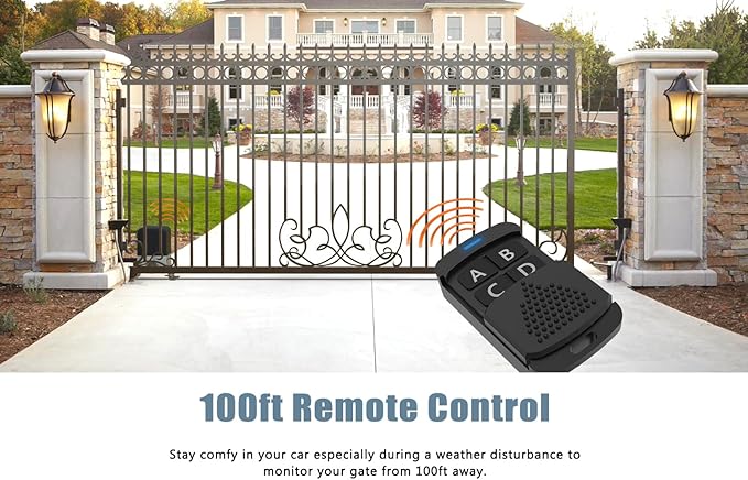 Blütezeit MJ-300 Sliding Gate Opener with 13.12ft Nylon Gear Racks & 13ft Retro-Reflective IR Safety Sensor – 900lb AC Gate Motor with Quiet Rack Drive & Enhanced Obstruction Detection