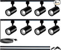 H Type LED Track Lighting Heads Kit, 8 Heads 20W 2700lm High Brightness Track Lighting System with 9.8ft (4.92 * 2) Track Rail, 3000K Warm White Adjustable Angled Track Light