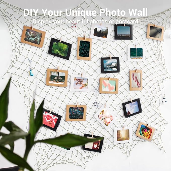 2 Pack Fish Net Decorations - 80x40 Inch Beige Fishing Net Decor for Under The Sea Hawaiian Beach Themed Party, 3mm Natural Cotton Versatile Nautical Netting for Wall Table Ceiling Halloween Decor