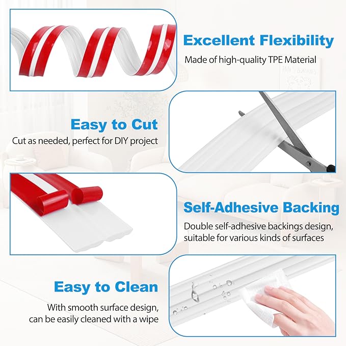 Wall Corner Protector Peel and Stick Corner Trim Molding Flexible Inside & Outside Wall Edge Guard Self Adhesive Moulding Trim for Edge Use, White, 0.8” W x 20’ L