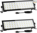 2 Pack LED Shop Lights, 100W 13000LM 6000K Super Bright LED Work Light, IP66 Waterproof Flood Light Outdoor with Plug, LED Shop Lights for Workshop, Garage, Shop, Outdoor