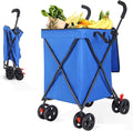 27 Gal/180 LBS Capacity Shopping Cart, Upgrade Huge Grocery Cart on Wheels,Heavy Duty Foldable Utility 360° Rolling Swivel Wheels for Shopping Picnic Groceries Laundry (Blue)