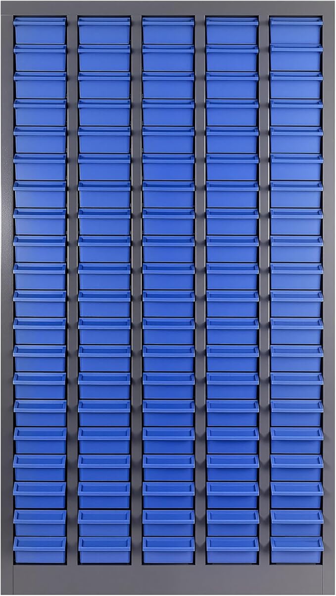 100 Drawers Alloy Steel Nut and Bolt Organizer, Parts Cabinet with Adjustable Shelves and Label Stickers, Bolt Organizer for Nuts Bolts Parts Screws Small Items (100 Drawers)