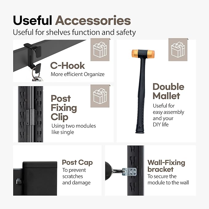 HOMEDANT House 5 Tier Laminated Metal Shelving Unit Adjustable Storage Utility Rack Heavy Duty Shelves Organization Multipurpose Shelf Kitchen Garage Pantry Closet (2, (S) 24.4" W, Black)