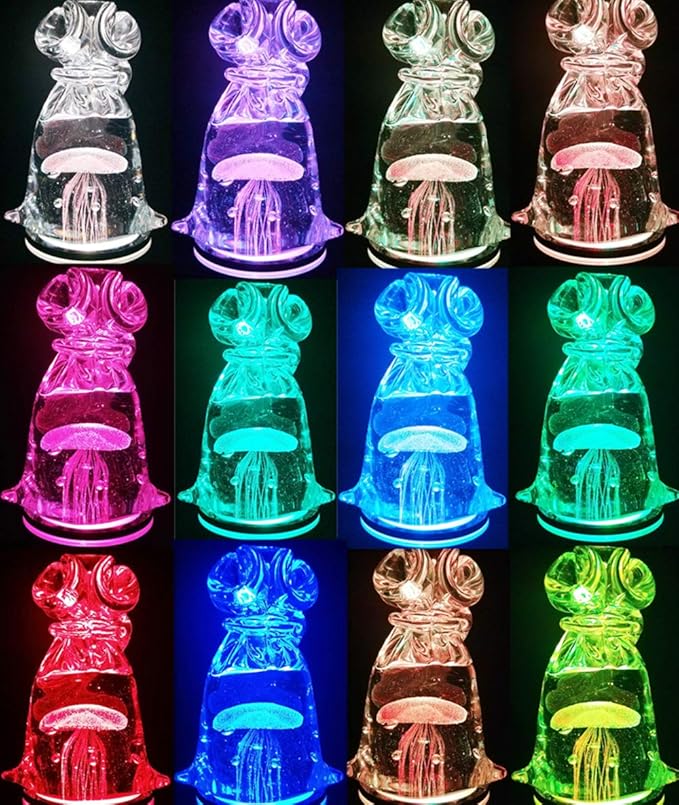 EUSTUMA LED Light Base Non-Slip Round Display Stand for 3D Crystal Glass Ball Art with Sensitive Touch Switch,Multiple Colors Display,Holiday Party Decoration. (No Rotating)(Concave base)